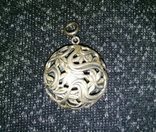 Vintage Stamped STERLING by JEWELART Round Floral Design Pendant/Charm 6.6g