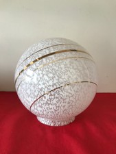GLOBE LUSTRE BOULE VINTAGE 1950 MOTIF CLICHY BLANC LUMINAIRE