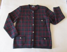 Veste cardigan en pure laine bleu foncé Shipway. T Fr 38/40 TBE