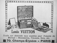 PUBLICITÉ PRESSE 1922 LOUIS VUITTON NÉCESSAIRE DE VOYAGE GARNITURE DE TOILETTE