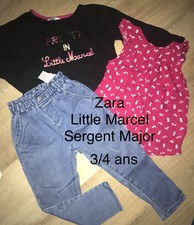 Zara Little Marcel S Major 4 Ans Fille : Sweat Shirt  + Jean + Tunique Été TBE