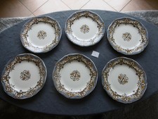  SIX ASSIETTES PLATES FAIENCE GIEN modèle DIONYSOS ENFANTS AUX PRESSOIRS  LOT 1