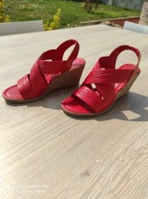 Sandales Mules plateforme compensés rouge  T 38