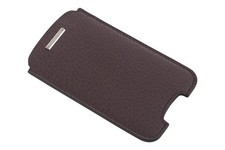 Ermenegildo Zegna Calf Grain Leather Phone Case Iphone Samsung Rosewood Brown
