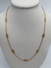 COLLIER SAUTOIR PLAQUE OR JAUNE POINÇON CHAINE MAILLE FILIGRANE 4 GRAMMES W505