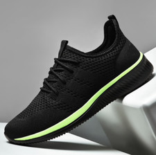 sneakers basket chaussure homme vert noir tissu sport run marche légère confort