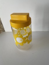 Henkel Vintage ancien pot en verre fleurs jaunes années 0,72l  Deco Cuisine