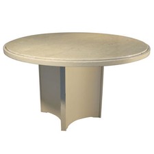 Travail Francais 1960, Grand Table De Salle A Manger bois Laque et marbre