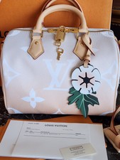 LOUIS VUITTON Authentique Sac à Main SPEEDY POOL BRUME 25 toile MONOGRAM et CUIR