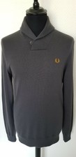 Pull Col Châle Gris Anthracite Fred Perry