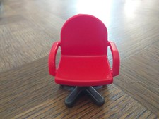 Playmobil chaise de bureau à roulette rouge et grise