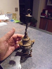 Petite Lampe à Huile 3 Becs "Made in Greece " support aux Oiseaux 