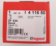 1x disjoncteur Interrupteur différentiel LEGRAND 63A 30mA Ac 411650 NEUF !