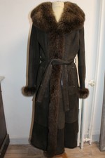 manteau marron long madisona en fourrure lapin et renard T36-38 apostrophe
