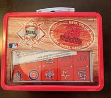 2006 MLB  Super-Sized Dominoes In Lunch Box Tin Mets Braves Cubs Cardinals.....