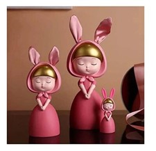 Joli Creative Fille Cœur Résine Fille Pour Maison Bureau Table Décor Set De 2