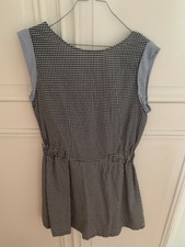 Robe été La Redoute, Vichy bleu marine/ blanc, noeud dos, T.M