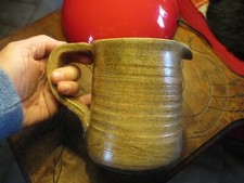 Ancien Broc Pot Pichet Campagnard Grès a Eau Lait Crème Vin Interieur vernissé