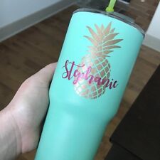 GLITTER PINEAPPLE Custom Name Macbook Yeti Bridal Party Vinyl Decal Sticker 160