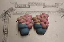  bouton ancien en céramique pot de fleurs