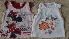 LOT DE 2 T.SHIRT BEBE FILLE DISNEY MINNIE, NEMO  18 MOIS  IDEE CADEAU