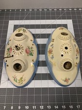 (2)  Vintage Porcelier Porcelain 2-Bulb Ceiling Light Fixtures  USED