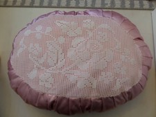 Ancien coussin satin rose