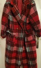 Joli Manteau Laine mélangée -  carreaux rouge T.44/46