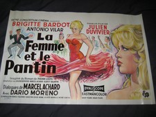 Affiche de BRIGITTE BARDOT "La Femme et le Pantin " / G.F: 36x55 cm.
