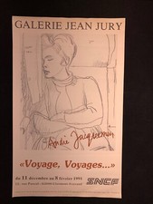 ?AFFICHE André JACQUEMIN Voyage Voyages Galerie Jean Jury Clermont-Ferrand 1991