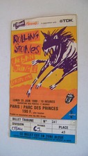 TICKET CONCERT The Rolling Stones Urban Jungle Paris Parc des Princes 25/06/1990