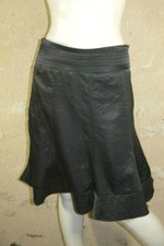 CAROLL Taille 38 Superbe jupe doublée marron très foncé polyester brown skirt 