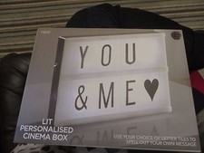 DEL Noir CINEMA Boîte à lumière allumé personnalisé CINEMA Box New Boxed Next