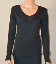 Haut noir & perles CAROLL T 40