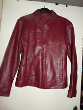 Veste blouson en cuir de mouton véritable couleur bordeaux T. 40 - TBE