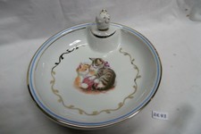 Assiette à bouillie en porcelaine de Limoges ou du Berry décor de chatons (BE93)