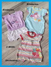 Lot de 3 barboteuses filles, Orchestra, Kimbaloo T: 3 mois