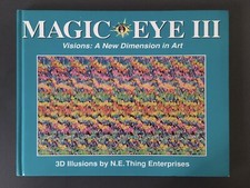 Livre Ancien Vintage MAGIC EYE 3 III 3D Illusions Book Thing Entreprises 1994
