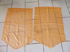 PAIRE DE 2 RIDEAUX ORANGE EN VOILAGE SUPERBE !!!! 60 CM PAR 90 CM / NICKEL !!!!