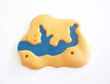 PLAYMOBIL (I275) VEGETATION - Plaque Orange avec Rivière Savane 4830 5906