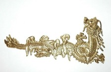 Gold Flat Metal Dragon for Wooden Box,Frame,Wall Art, 6"x3" Non-ferrous Decorate