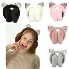 Hiver Chaud Grand Fausse Fourrure Cache-Oreilles Noir Rouge pour Femmes Couvre