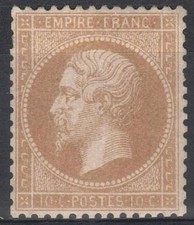FRANCE  STAMP TIMBRE 21 " NAPOLEON III 10c  BISTRE 1862 " NEUF xx A VOIR  M020