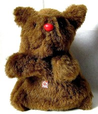 CARL ORIGINAL -RARE LAPIN BRUN MARIONNETTE GANT POUR MAIN -MADE IN WEST GERMANY 