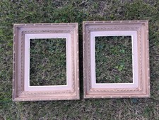 Paire de cadres anciens type Montparnasse, feuillure 2F 24x19 - 7 photos - 09A