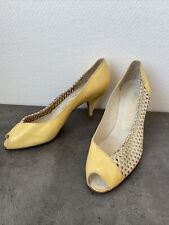 Ancien Escarpin Chaussures Talons Stephane Kelian Paris Jaune Et Tresser Femme