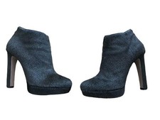 PRADA Mollet Cheveux Cheville Bottines Court Bottes Talon Haut $1250 Sz 39.5 US