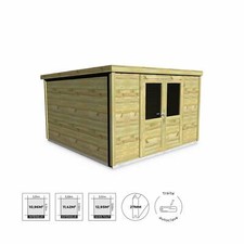 Abri de jardin contemporain 3.3 x 3.3m traité autoclave classe 3. Valloire en