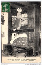 29 - costumes moeurs bretons - un lit a� double etage
