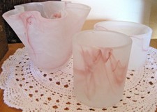 Bel ensemble composé de 3 VERRERIES SANDRA RICH salle de bains, décoration table